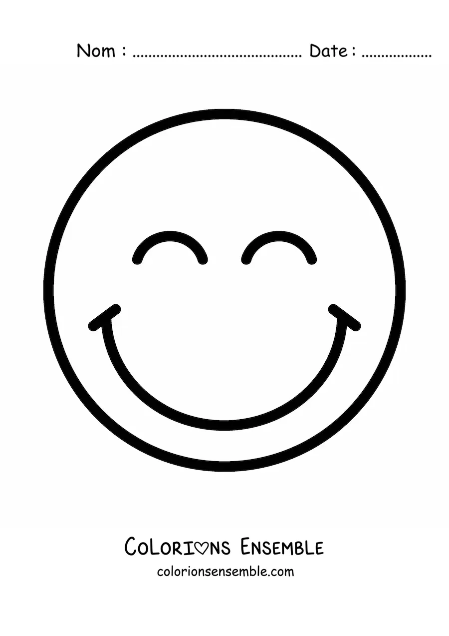 Image à colorier d'un petit visage heureux