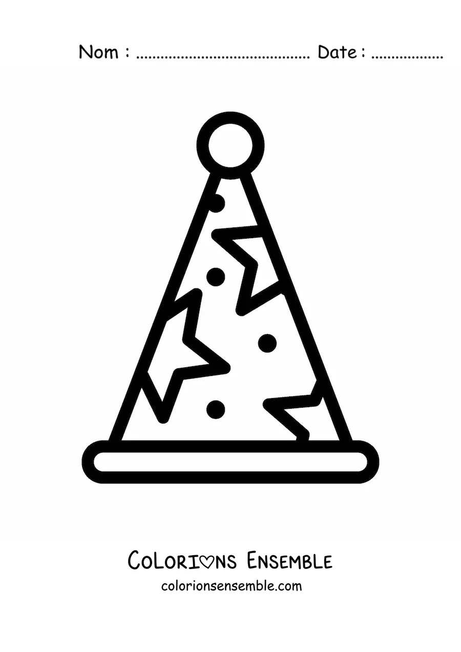 Image à colorier d'un emoji de chapeau de fête