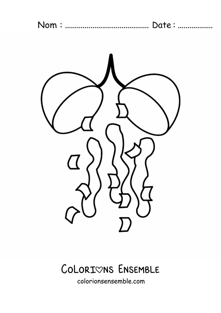 Image à colorier d'un emoji de confettis