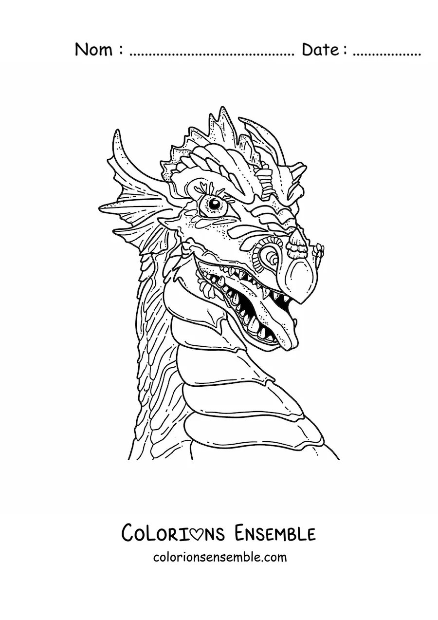 Image à colorier d'un dragon chinois