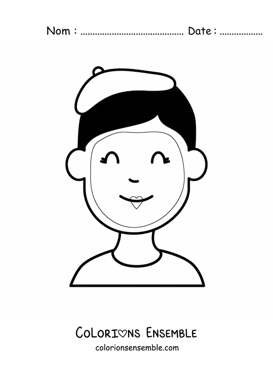 Image à colorier d'un mime français