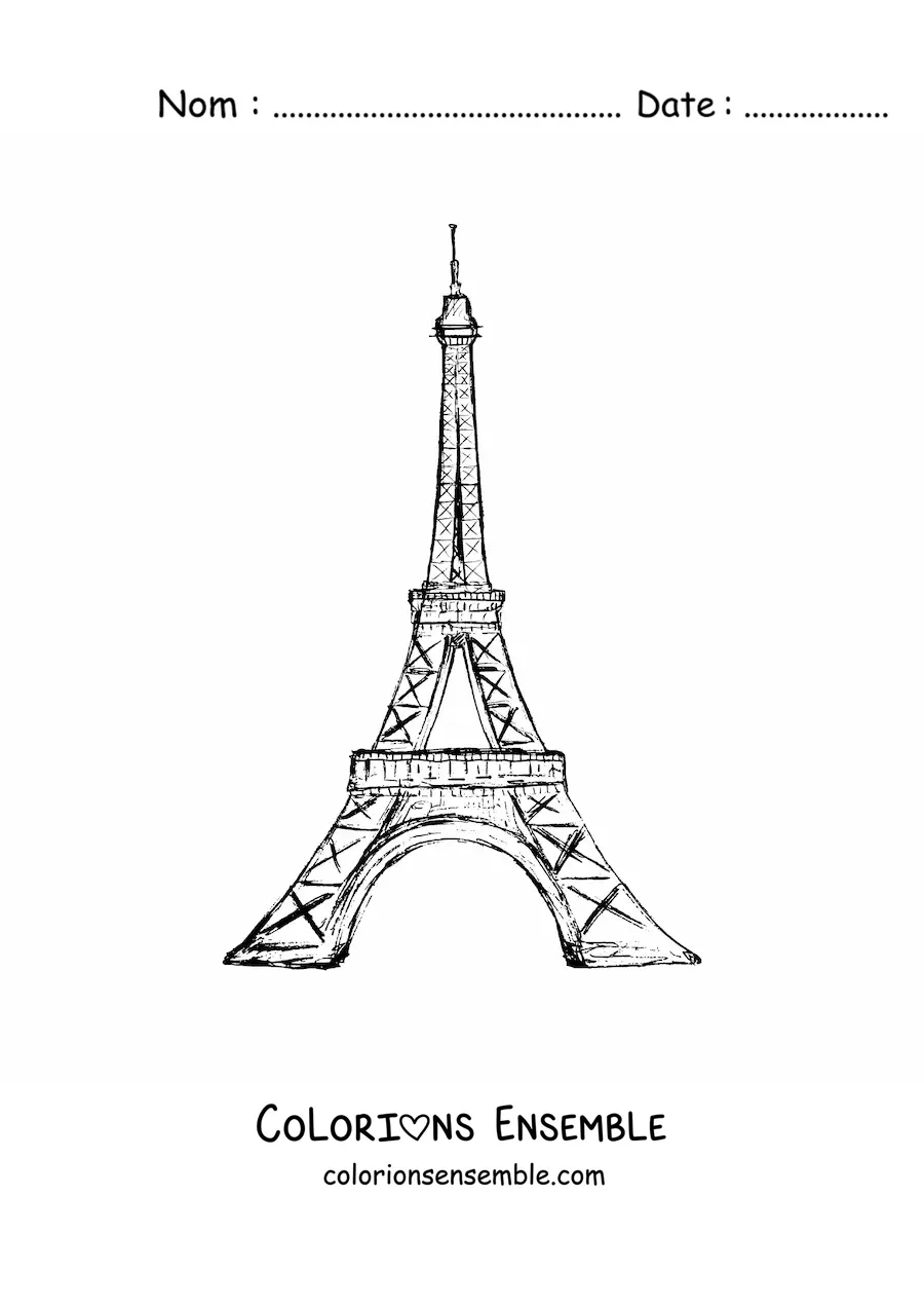 Image à colorier de la tour Eiffel