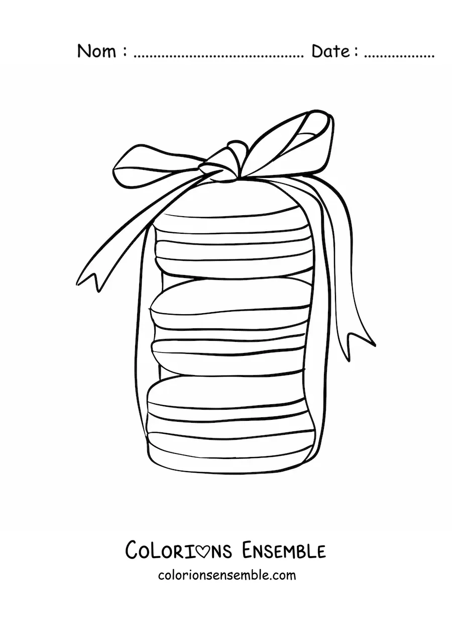 Image à colorier de macarons français