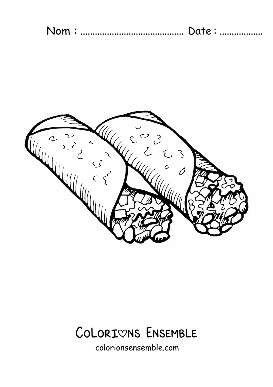 Image à colorier de burritos