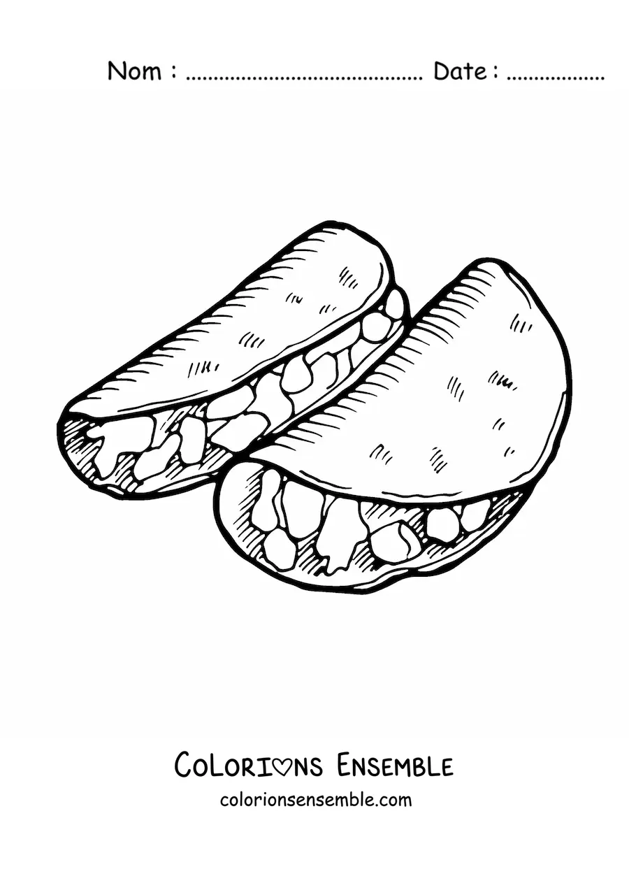 Image à colorier de tacos mexicains