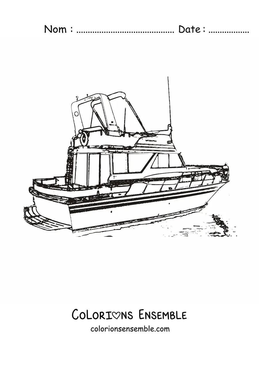 Image à colorier d'un yacht