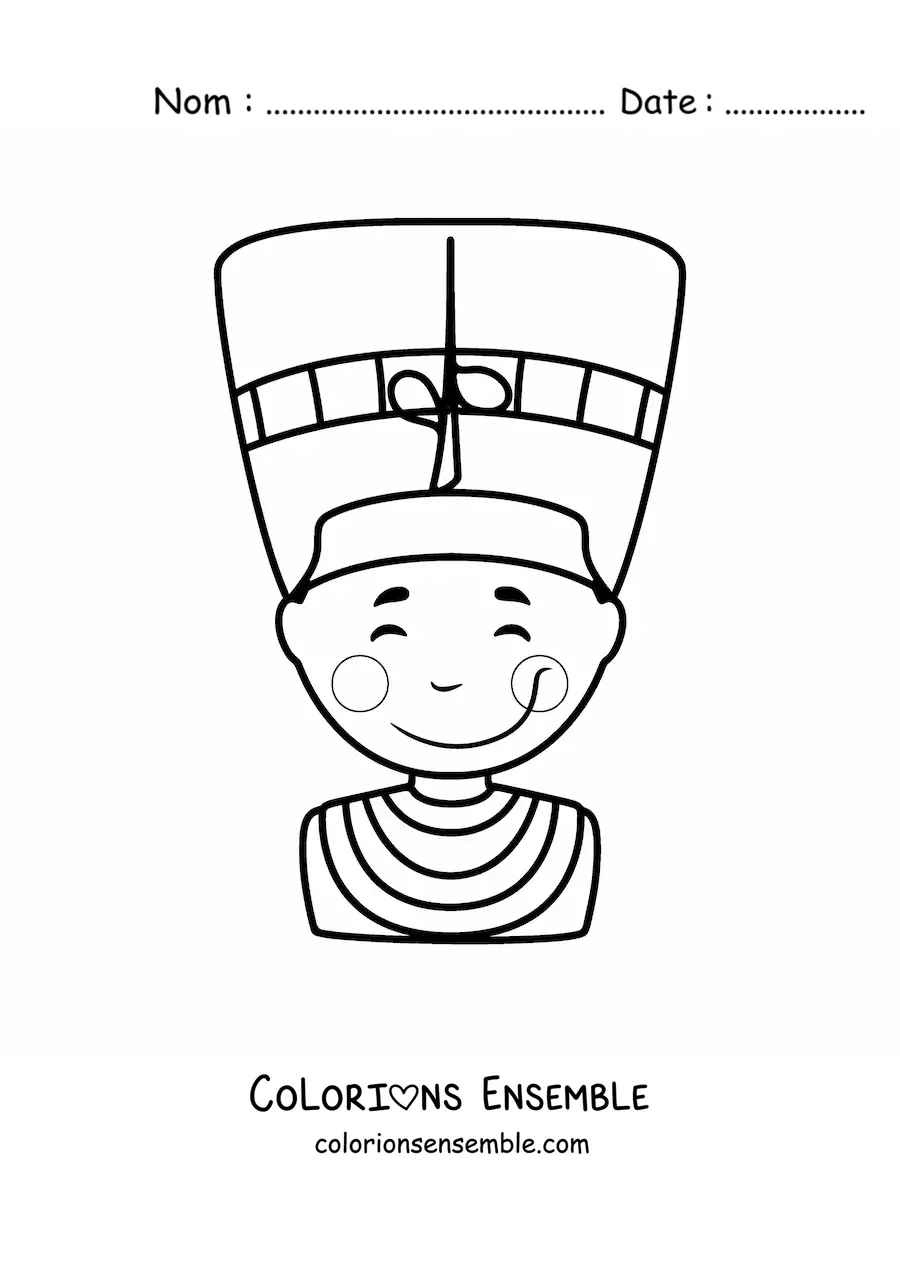 Image à colorier de Néfertiti rigolote