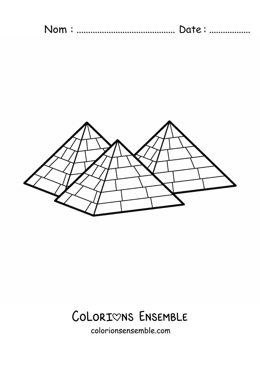 Image à colorier de pyramides égyptiennes