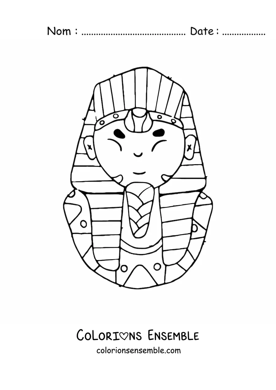 Image à colorier de Toutânkhamon rigolo