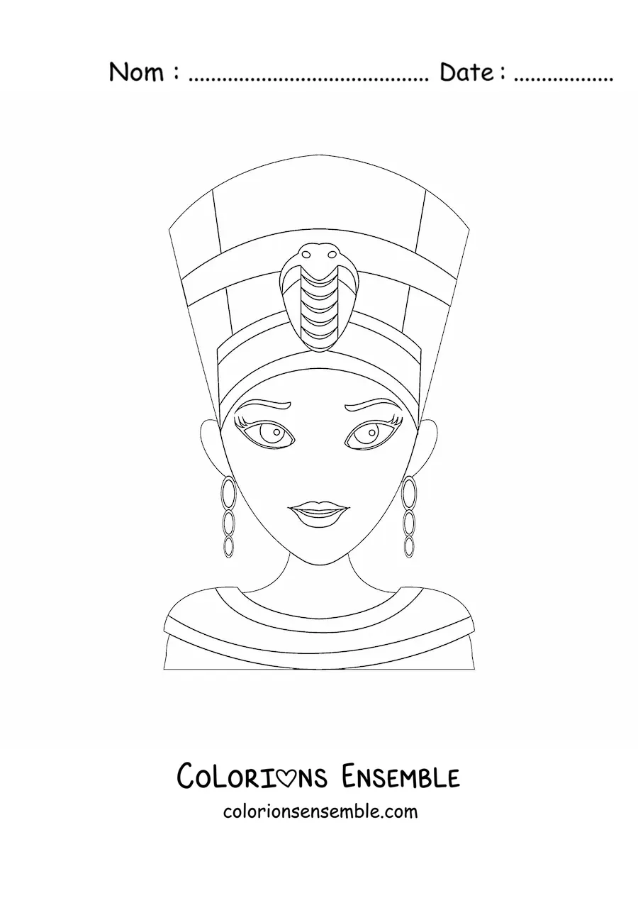 Image à colorier de Néfertiti facile