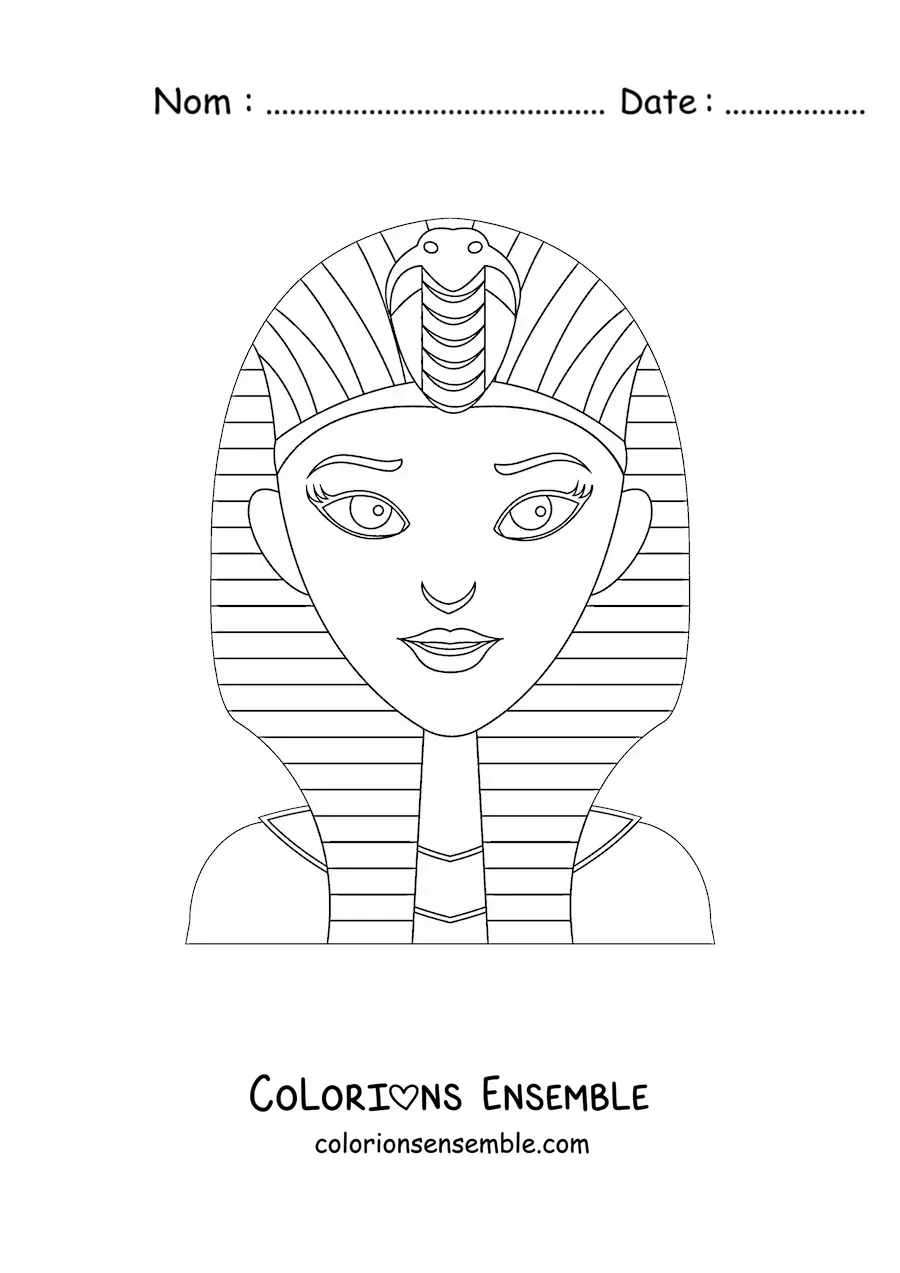 Image à colorier d'un masque égyptien facile