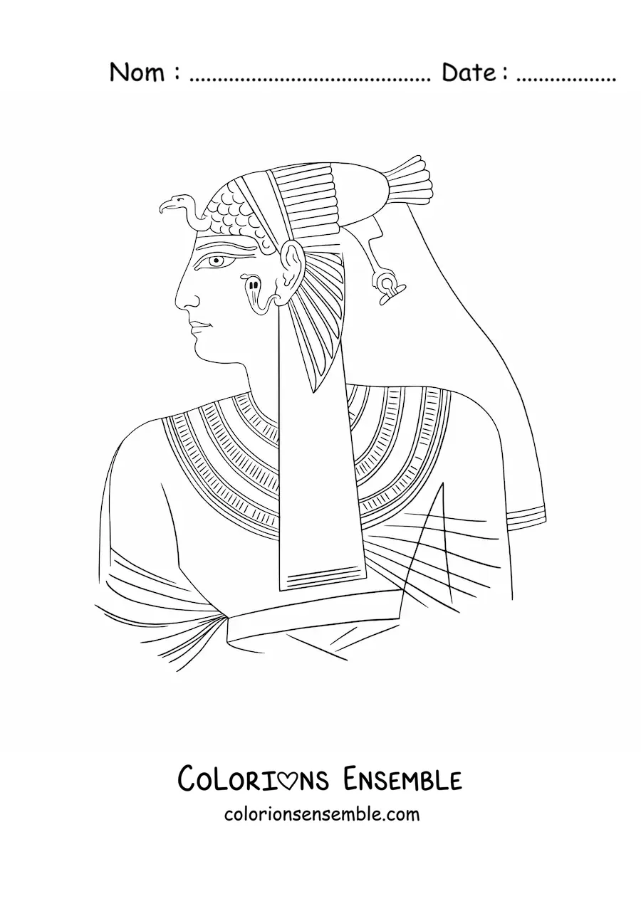 Image à colorier de la reine égyptienne Méritamon