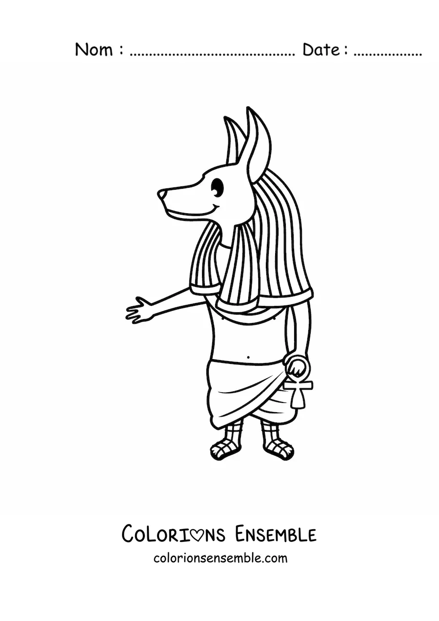 Image à colorier du dieu Anubis