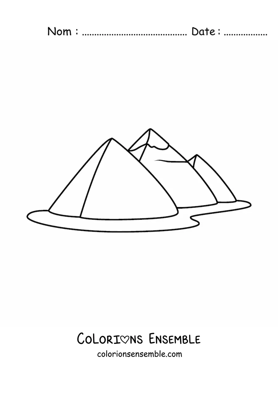 Image à colorier de pyramides égyptiennes faciles