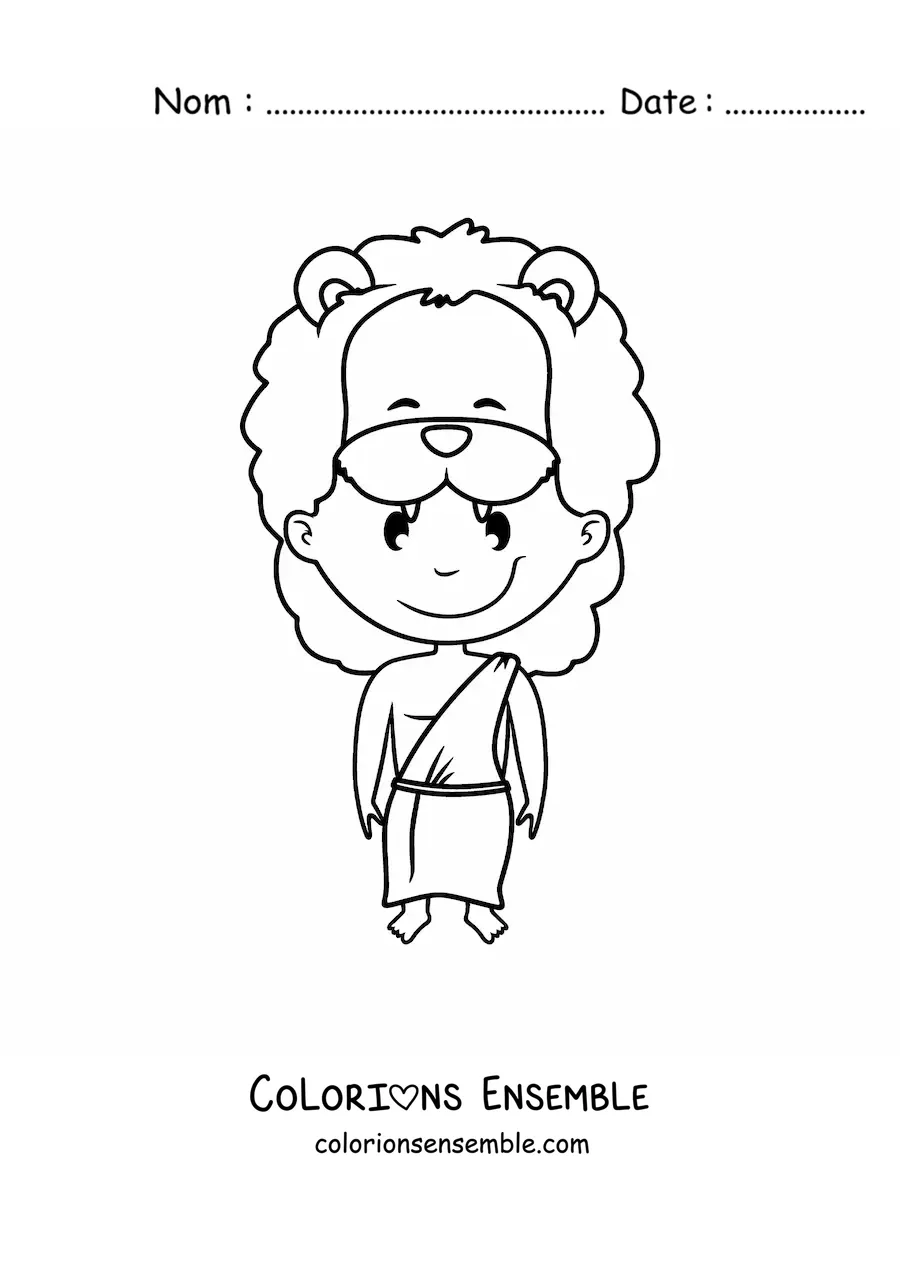 Image à colorier d'un homme africain en style animé