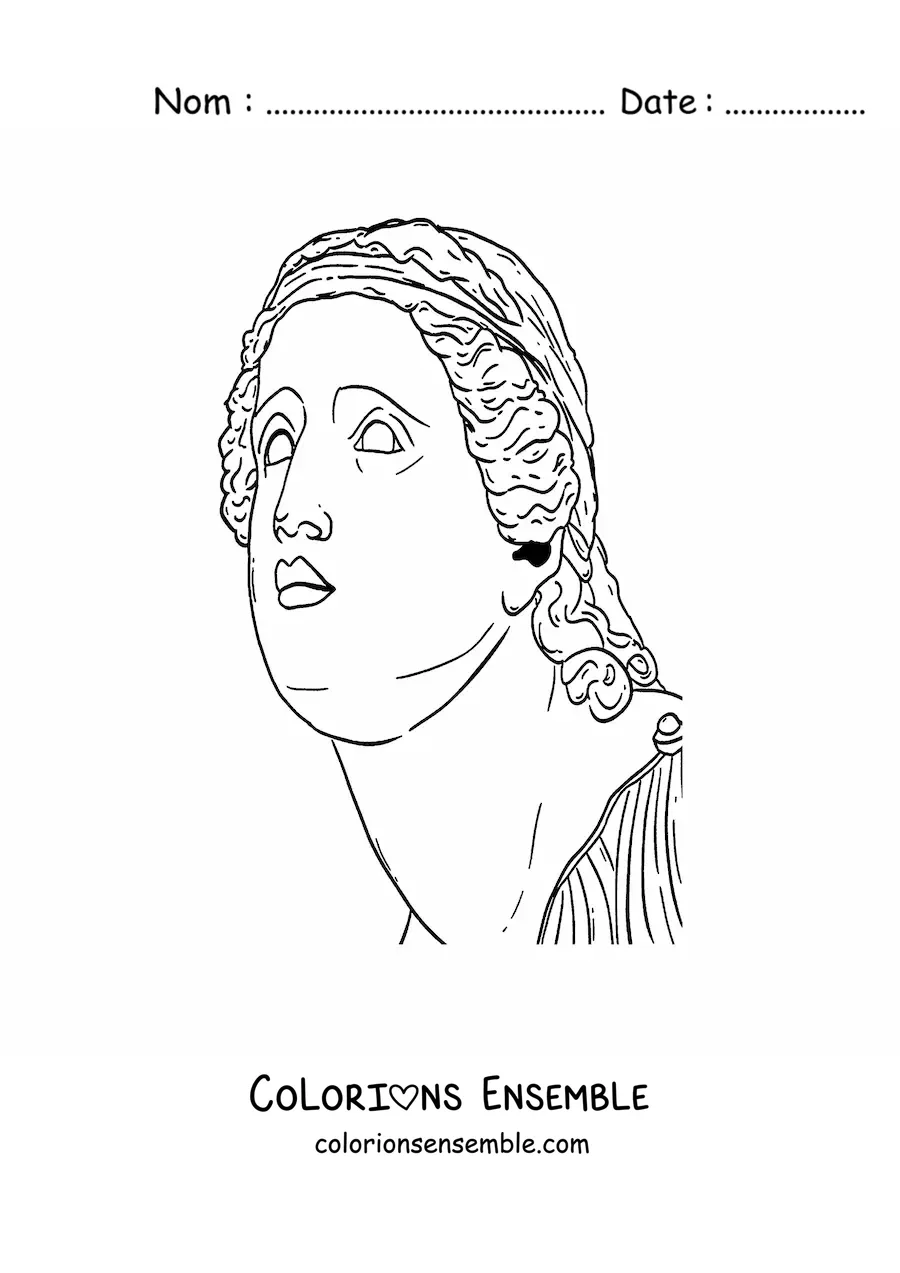 Image à colorier d'une sculpture romaine