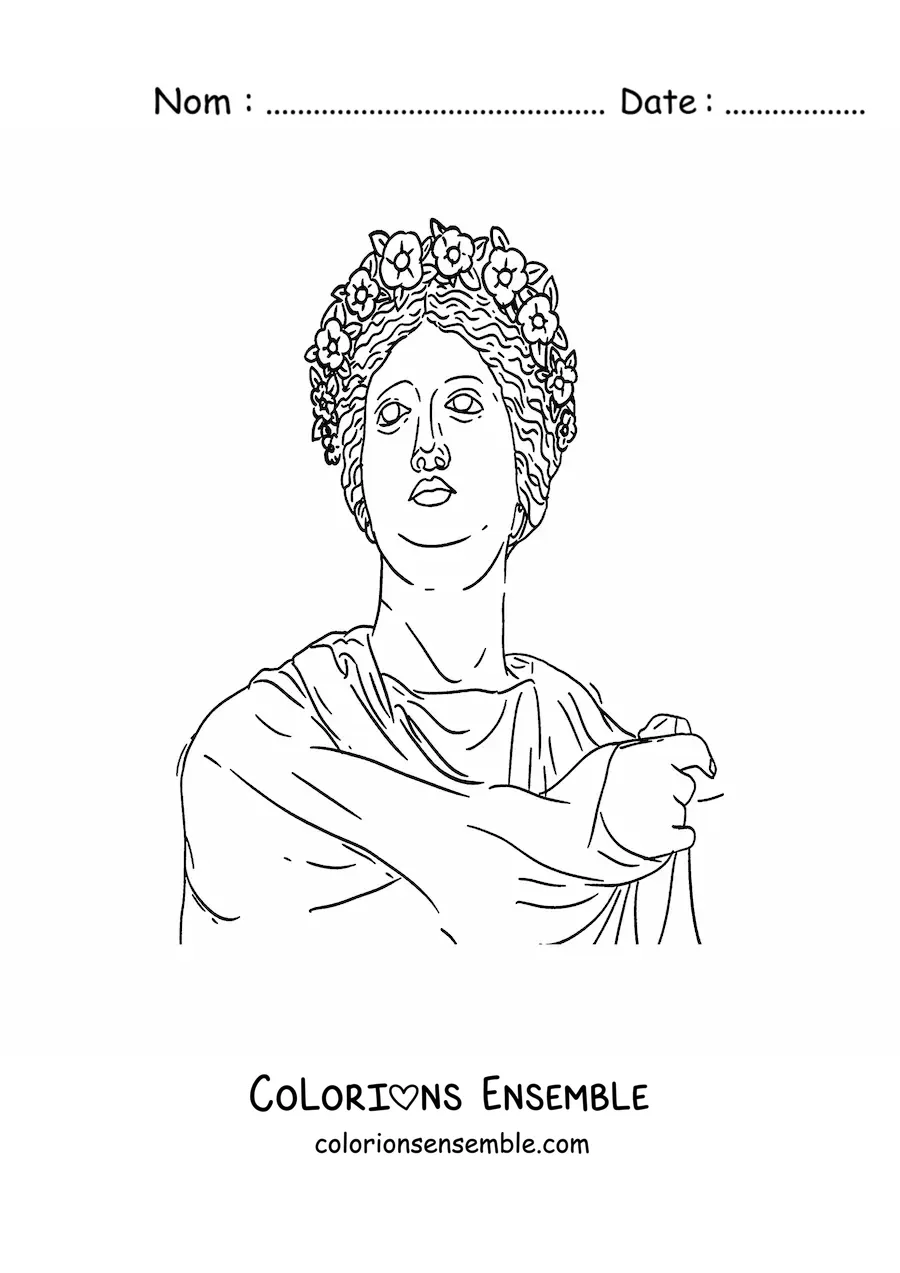 Image à colorier d'une sculpture de la Rome antique