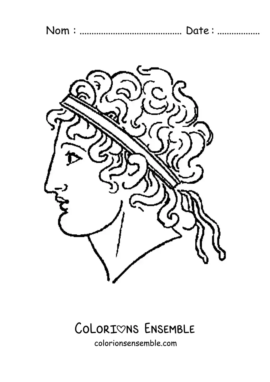 Image à colorier d'un homme de la Grèce antique