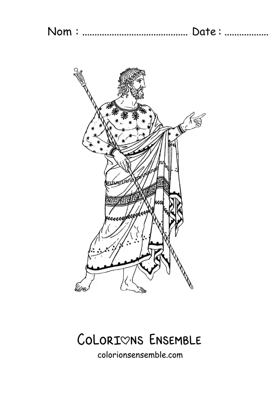 Image à colorier d'un homme grec
