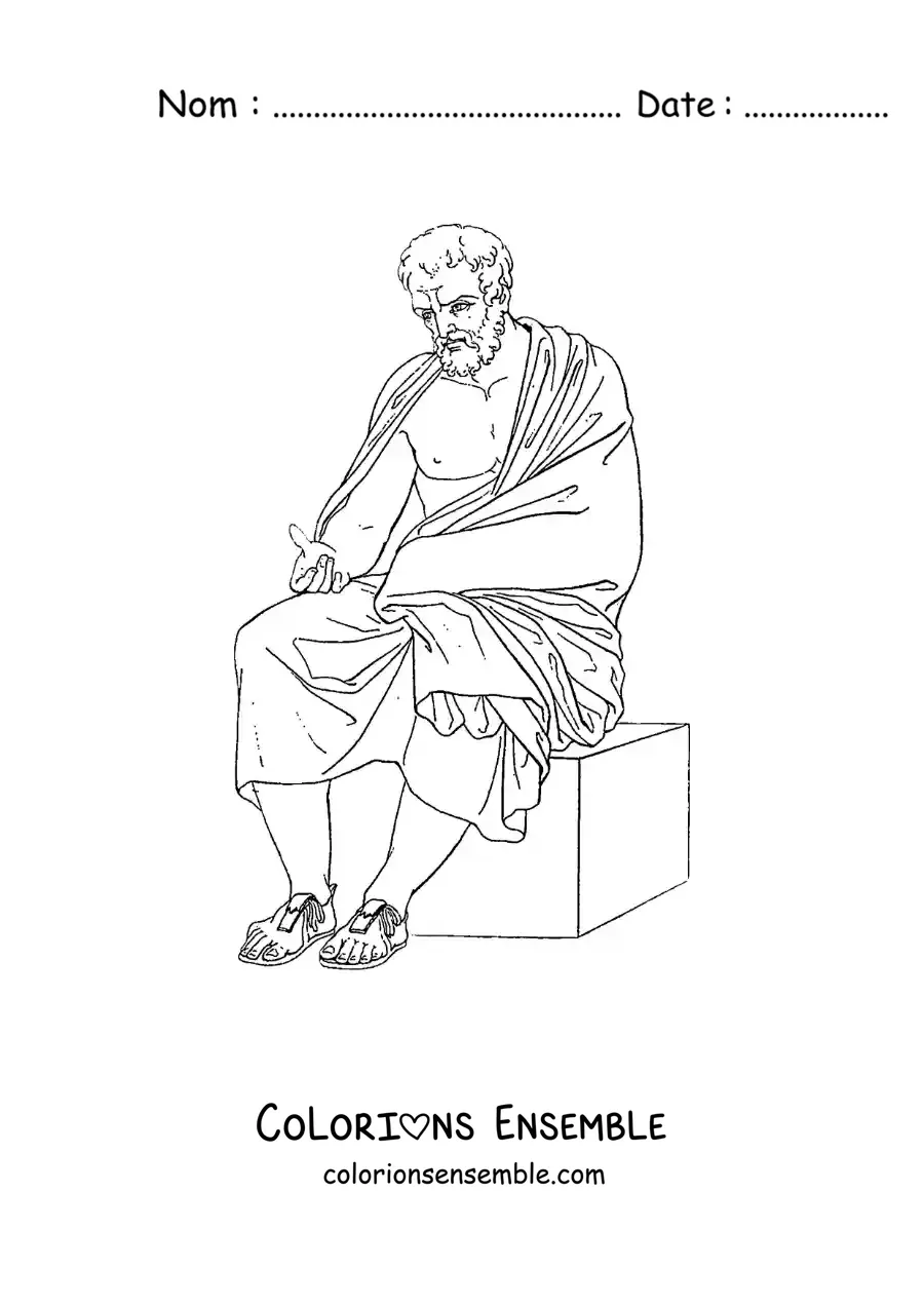 Image à colorier d'un homme de la culture grecque