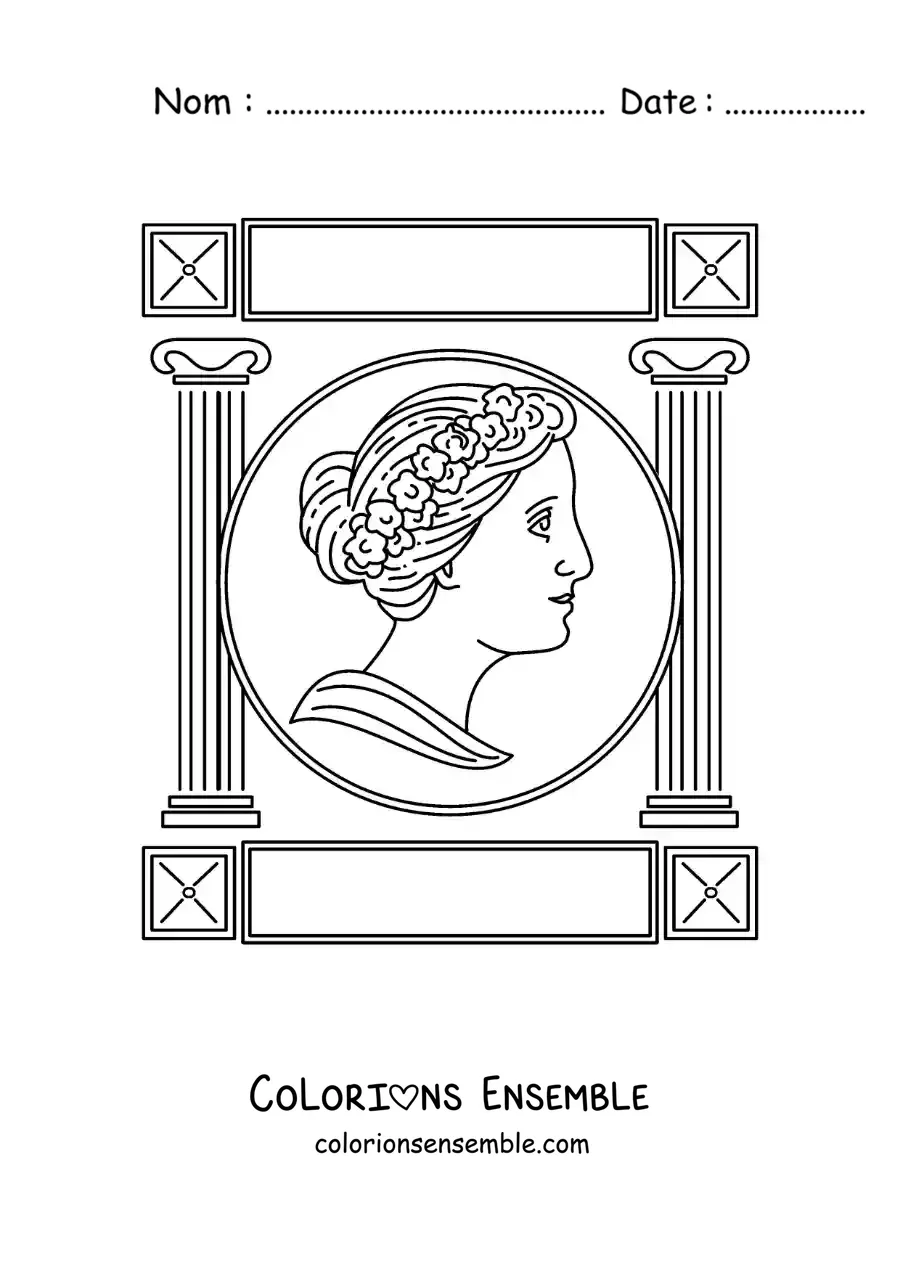 Image à colorier d'art grec