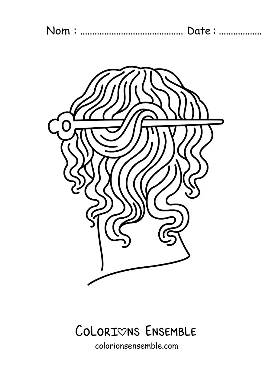 Image à colorier d'une coiffure grecque