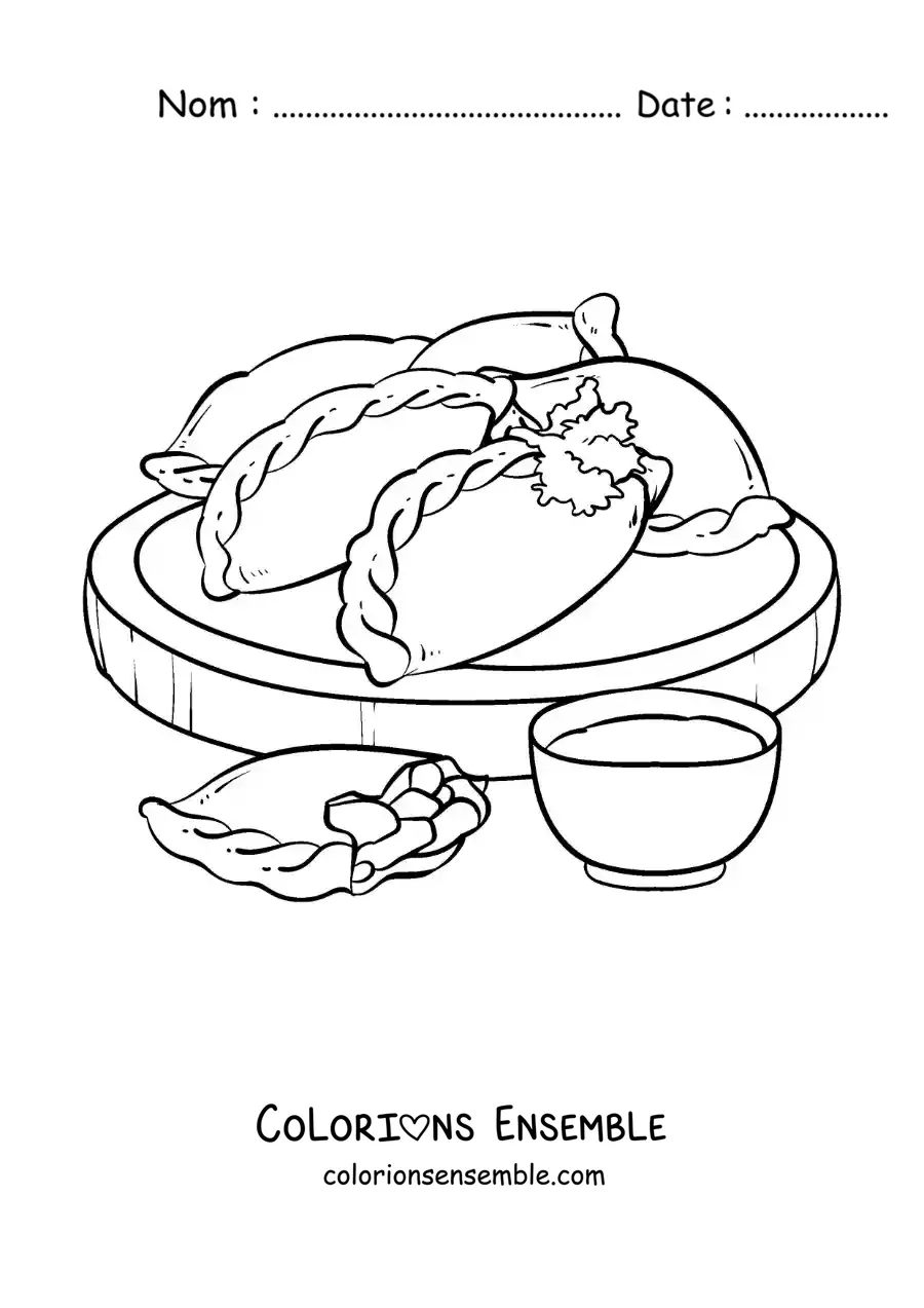 Image à colorier de cuisine espagnole
