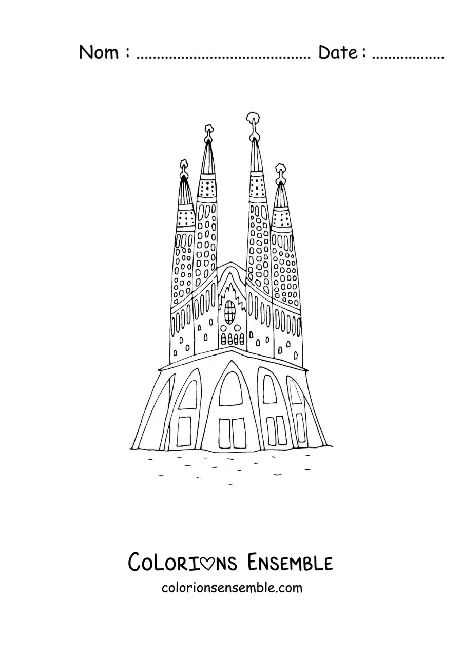 Image à colorier de la Sagrada Familia