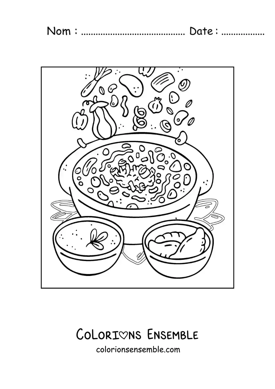 Image à colorier d’un plat typique d’Argentine