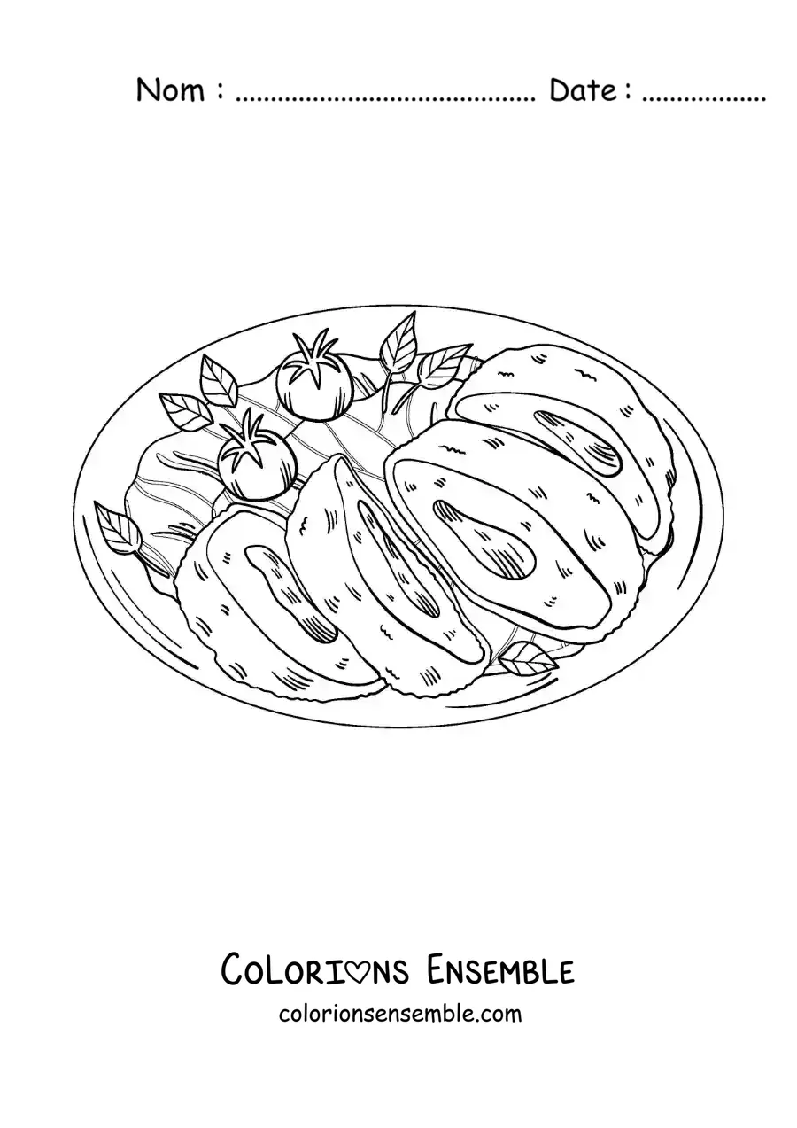 Image à colorier d’un plat traditionnel russe