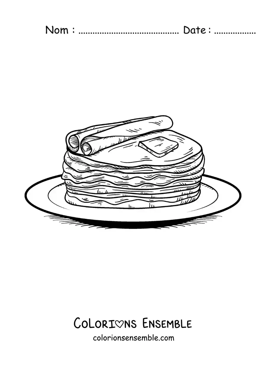 Image à colorier d’un plat typique de Russie