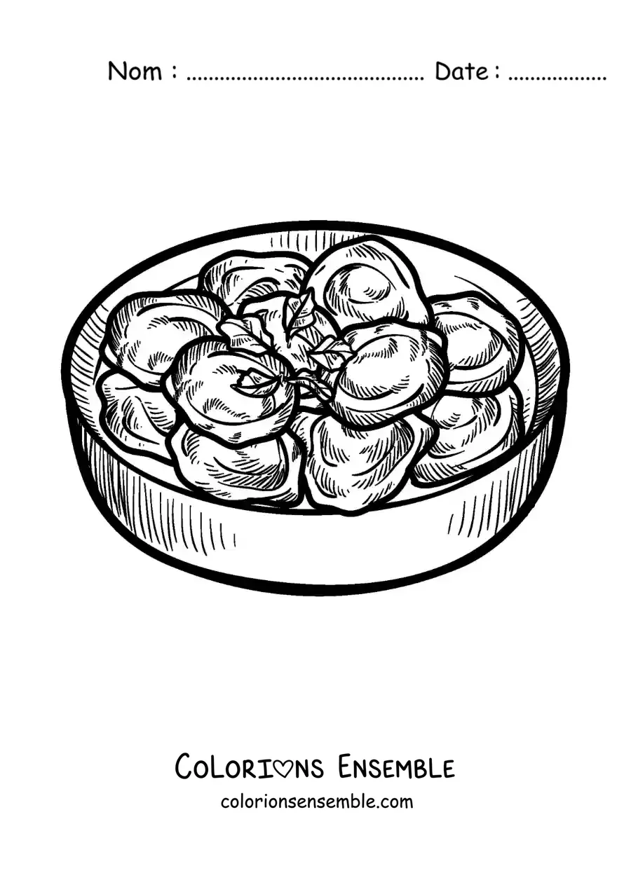 Image à colorier de cuisine traditionnelle de Russie