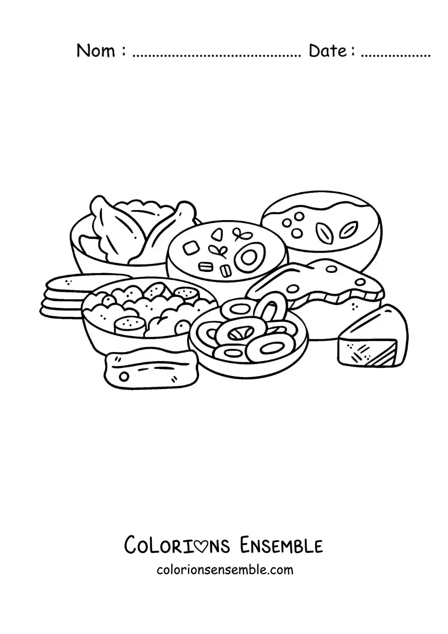 Image à colorier de cuisine russe