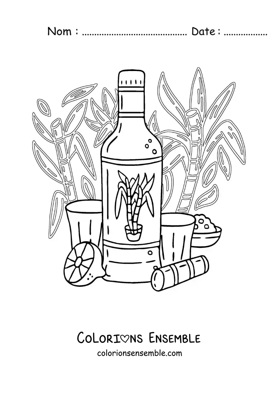Image à colorier d’une boisson traditionnelle du Brésil
