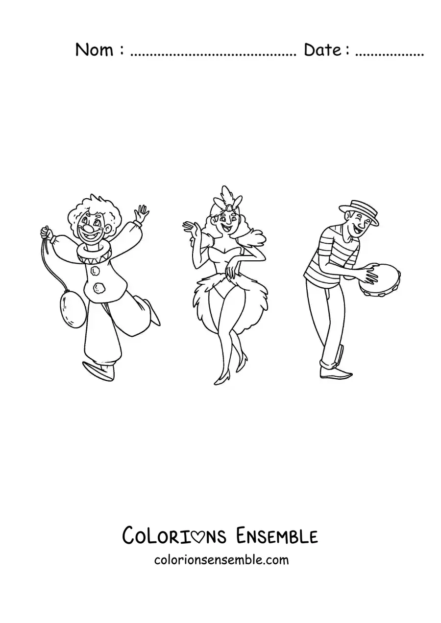 Image à colorier du Carnaval du Brésil