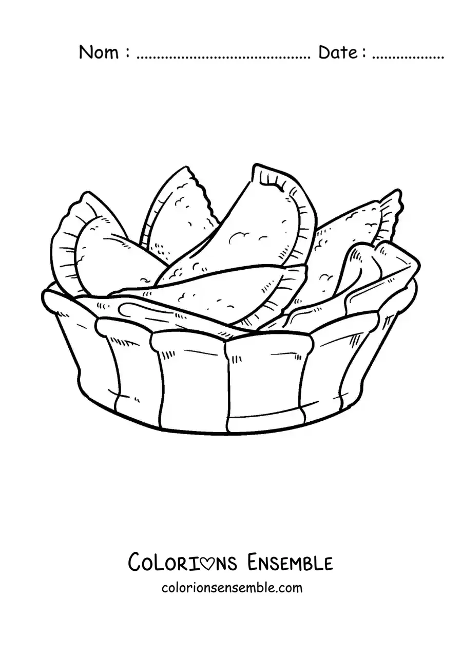 Image à colorier d’un plat typique du Venezuela