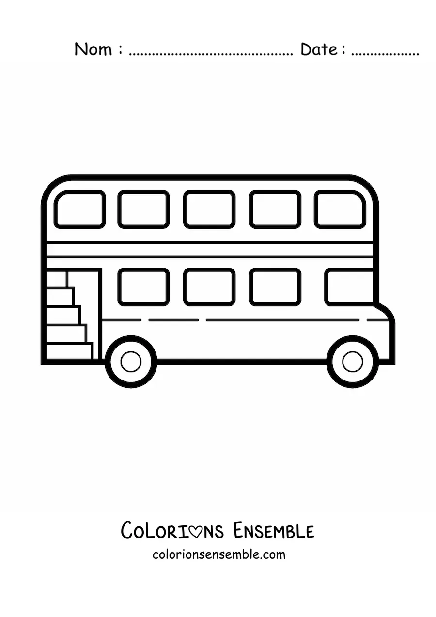 Image à colorier d'un bus de Londres facile
