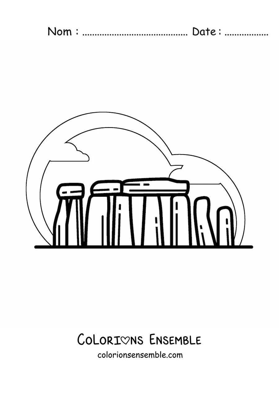 Image à colorier du monument de Stonehenge