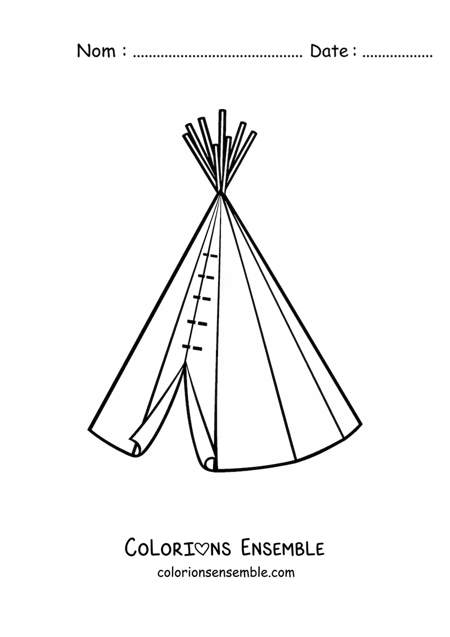 Image à colorier d'un tipi