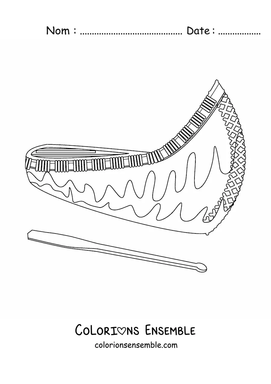 Image à colorier d'un canoë des Amérindiens