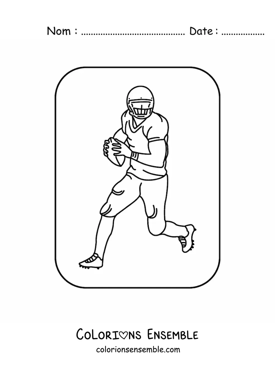 Image à colorier d’un joueur de football américain