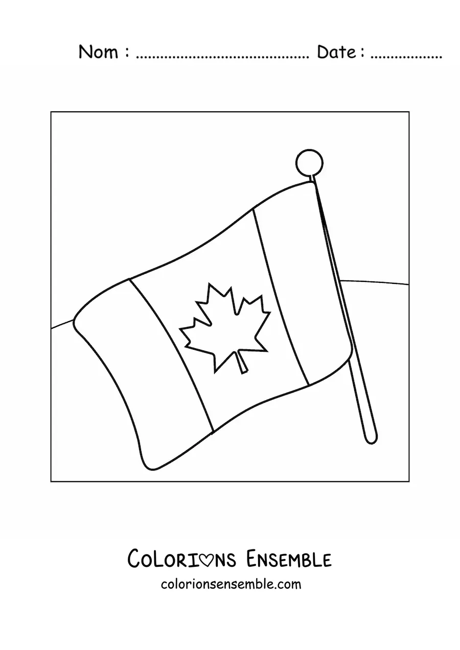 Image à colorier facile du drapeau du Canada