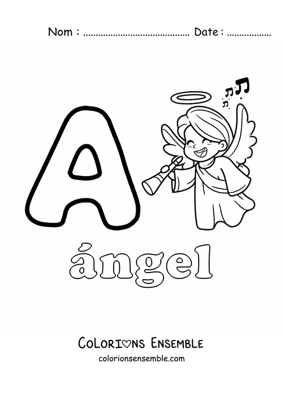 Image à colorier de A comme ange