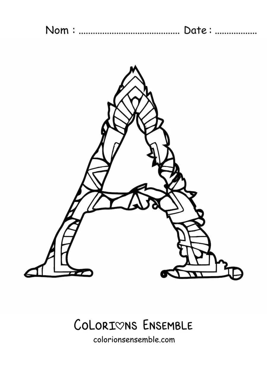 Image à colorier de la lettre A majuscule