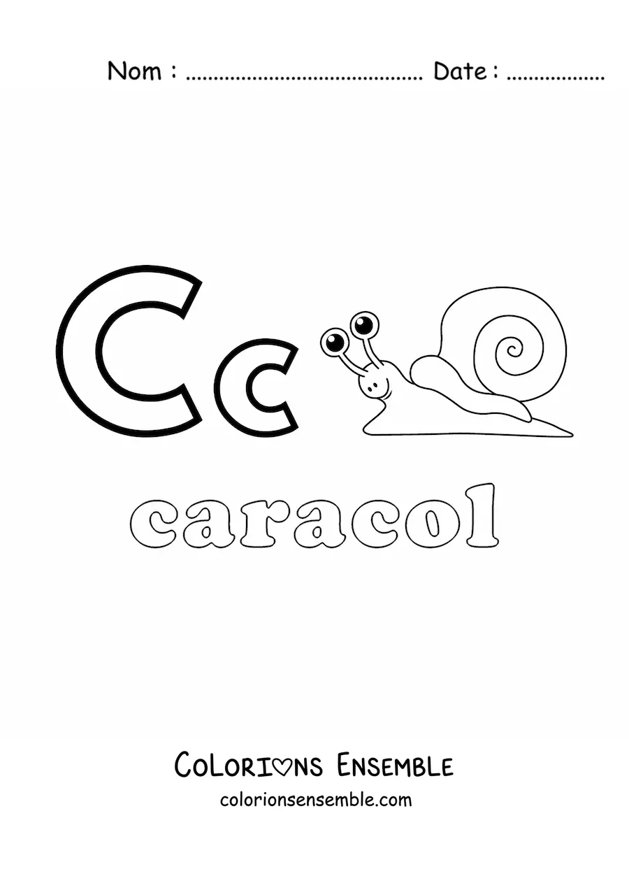 Image à colorier de C comme escargot