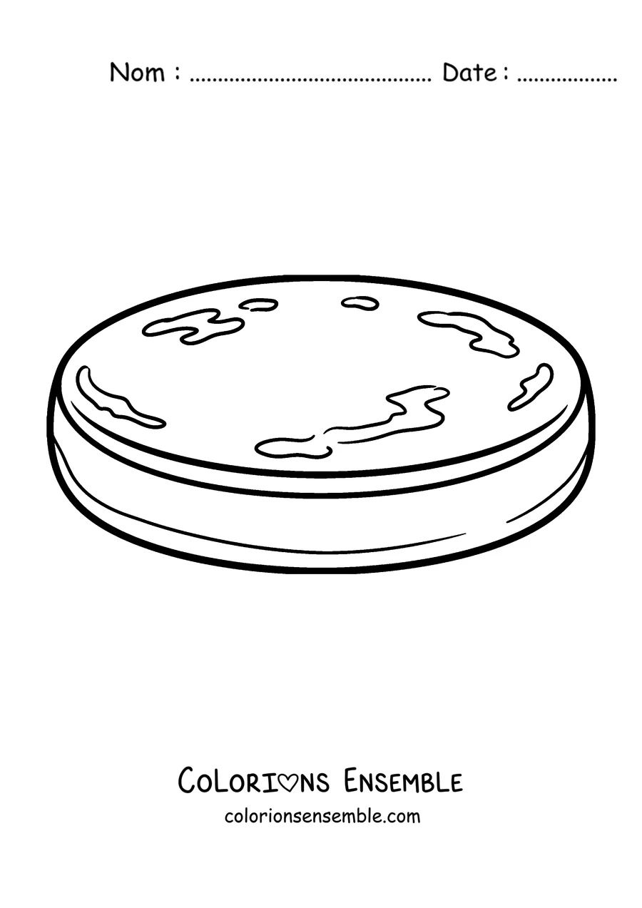 Coloriage d'une arepa ronde et classique