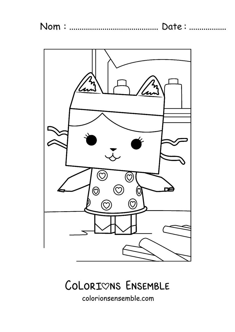 Coloriage de Baby Box dans l'atelier de bricolage