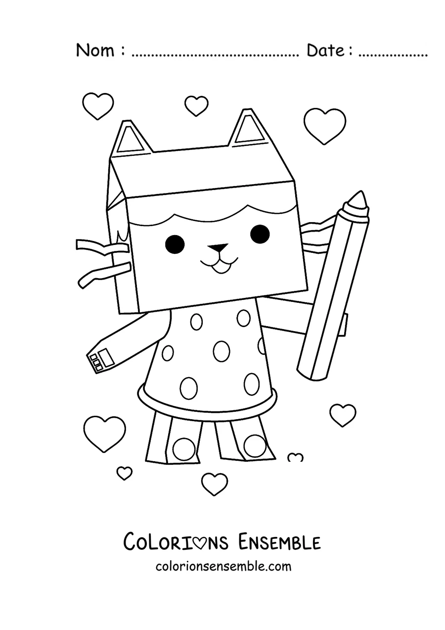 Coloriage de Baby Box avec un crayon géant