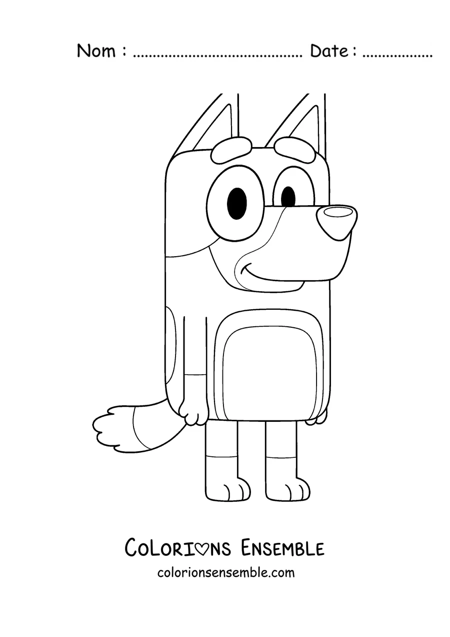 Coloriage de Bandit, le papa de Bluey