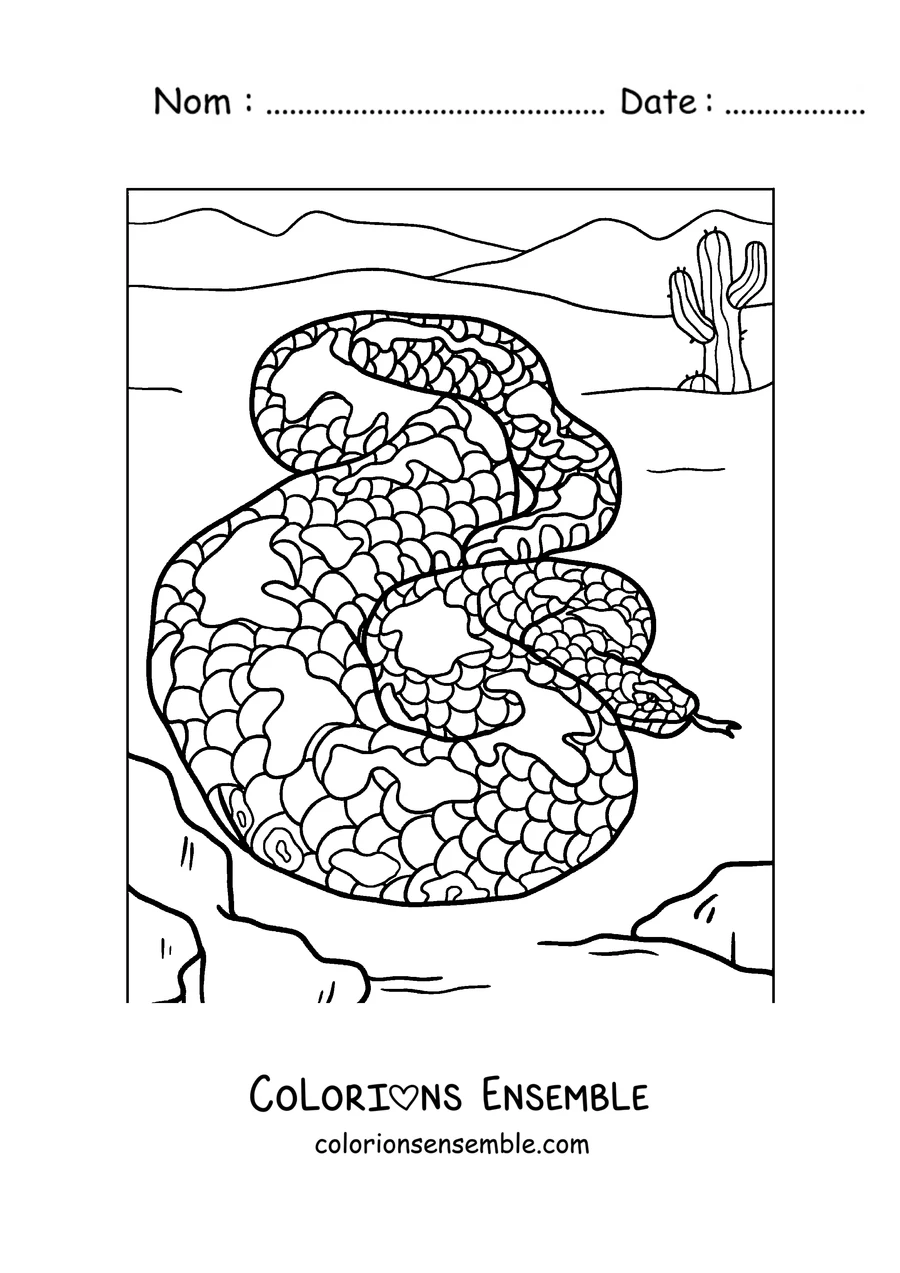 Coloriage d'un boa enroulé